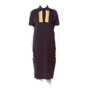 Marie Saint Pierre ruffle mesh details midi length dress black size 0